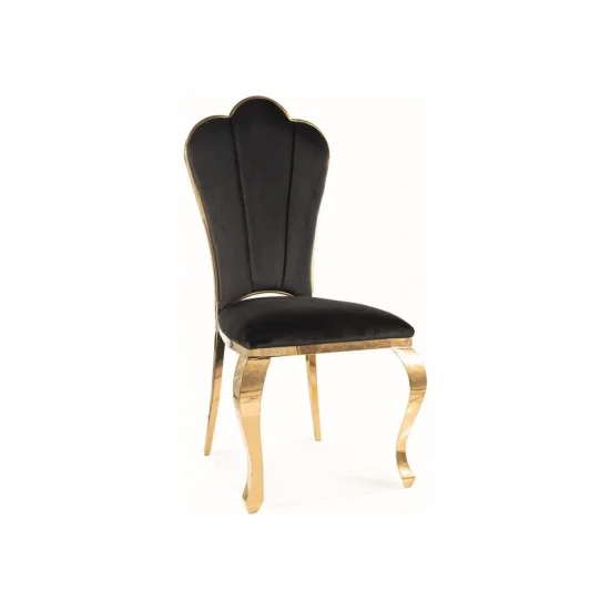 Крісло QUEEN VELVET золота TAP. / Чорний BLUVEL 19 QUEENVZCL 1