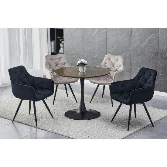 Стул MANGO VELVET каркас Черный / BLUEVEL Черный 19 MANGOVCC 5