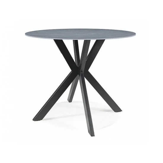 Стол обеденный TALIA Серый (эффект мрамора) / Черный диаметр 90 TALIASZC90 1