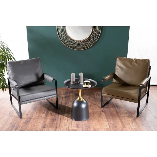 Журнальный стол LIBRA Черный / Золото диаметр 51 LIBRACZL51 3