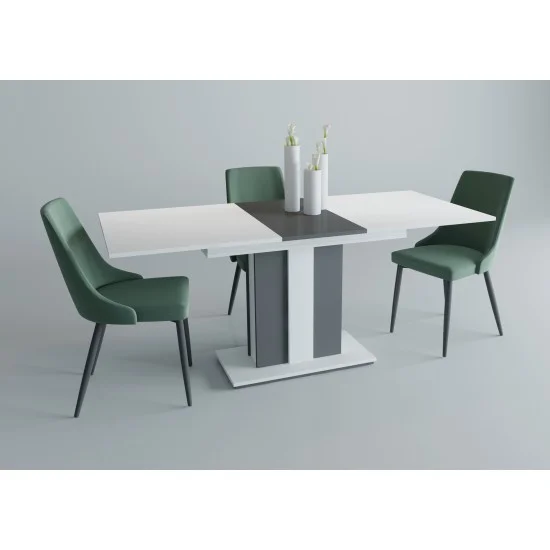 Стол обеденный Clasic 140(180)x80 Белая Аляска / Антрацит 4