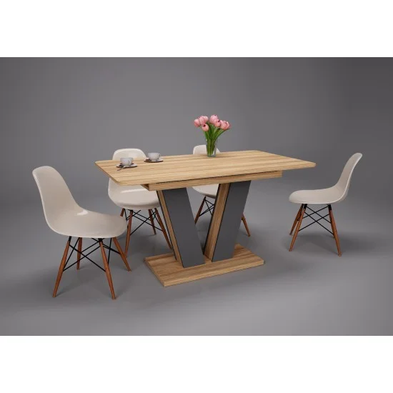 Стол обеденный раскладной Torino 140(180)x80 Блэквуд Ячменной / Графит 12