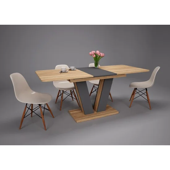Стол обеденный раскладной Torino 140(180)x80 Блэквуд Ячменной / Графит 13