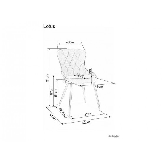 Кресло LOTUS VELVET Черный LOTUSVCC 6