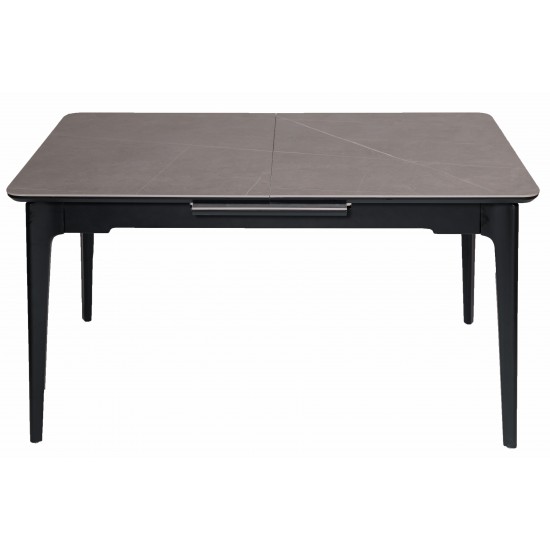 Стіл обідній розкладний BERLIN CERAMIC 140(180)*80 сірий мат кераміка/чорний каркас 9