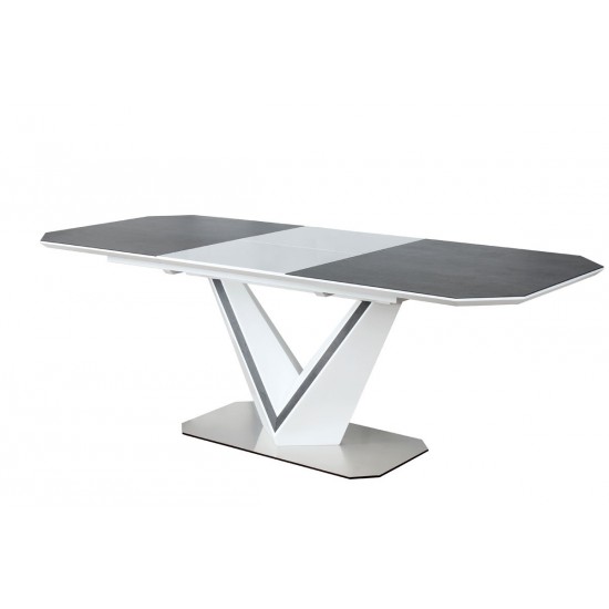 Стол обеденный раскладной Valerio Ceramic 160(220)X90 Серый / Белый VALERIOSZB 3