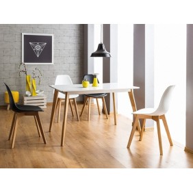 Стіл обідній Declan I 80х120 Білий / Бук DECLAN120BBU