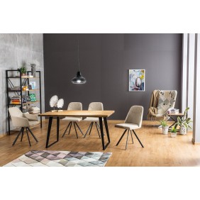 Стол обеденный Falcon 150х90 Масив Дуб / Черный FALCONLDC150