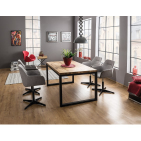 Стіл обідній Loras II 150х90 Масив Дуб / Чорний LORAS2LDC150