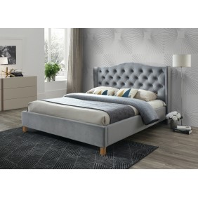 Двуспальная кровать Aspen Velvet 160X200 Серый / Дуб ASPENV160SZD
