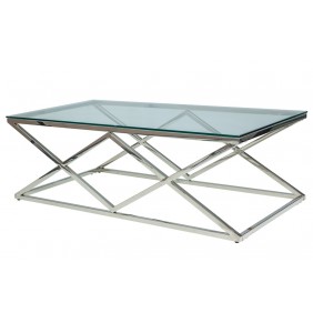 Журнальный стол Zegna A 120х60 Прозрачный / Серебряный ZEGNAAS