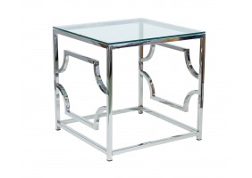 Журнальный стол Versace B 55х55 Прозрачный / Серебряный VERSACEBTS