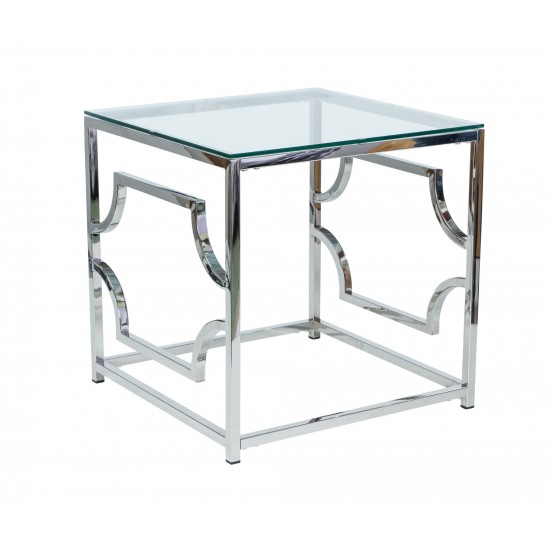 Журнальный стол Versace B 55х55 Прозрачный / Серебряный VERSACEBTS 1
