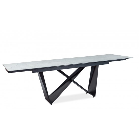 Стол обеденный раскладной Cavalli II Ceramic 90x160 Белый Мармур / Черный Мат CAVALLIBC160 6