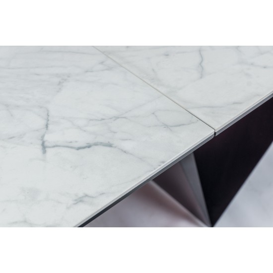 Стол обеденный раскладной Cavalli II Ceramic 90x160 Белый Мармур / Черный Мат CAVALLIBC160 7