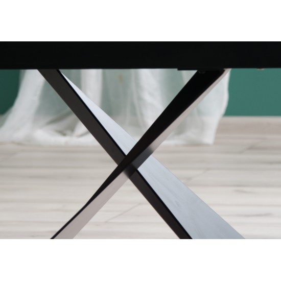 Стол обеденный раскладной Cavalli II Ceramic 90x160 Белый Мармур / Черный Мат CAVALLIBC160 8