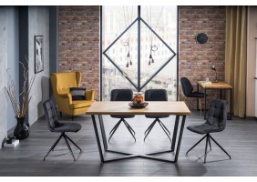 Стол обеденный Marcello 150x90 Натуральный Шпон / Черный MARCELLODC150