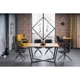 Стіл обідній Marcello 150x90 Натуральний Шпон / Чорний MARCELLODC150