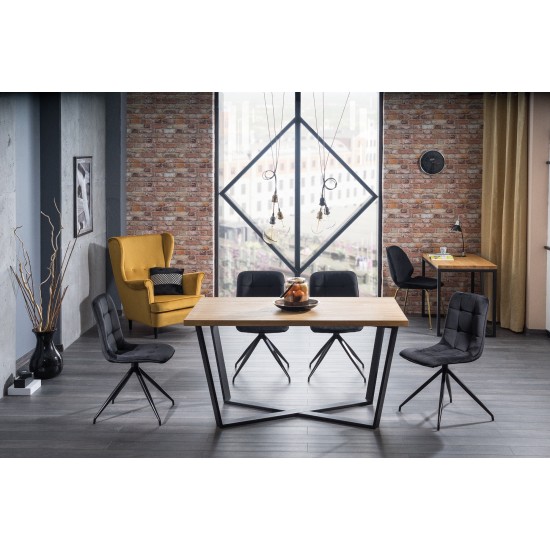 Стол обеденный Marcello 150x90 Натуральный Шпон / Черный MARCELLODC150 1