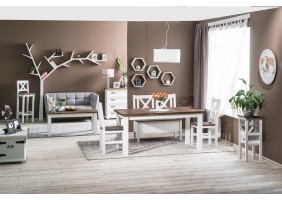 Стол обеденный Poprad II 140х80 Коричневый Воск / Белый POPRADBW140