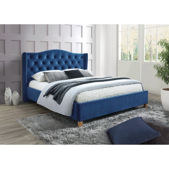 Двуспальная кровать Aspen Velvet 160X200 Синий ASPENV160GRD 1