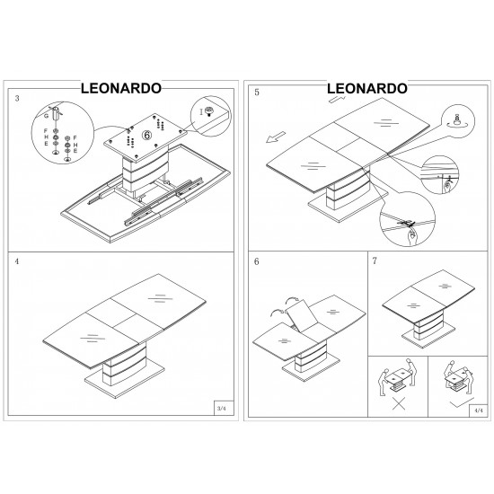 Стіл обідній Leonardo 140х80 Дуб LEONARDODD140 11