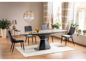 Стол обеденный раскладной Cortez Ceramic 90X160(210) Серый Эффект мрамора CORTEZCSZAT160