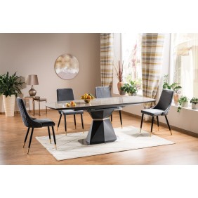 Стол обеденный раскладной Cortez Ceramic 90X160(210) Серый Эффект мрамора CORTEZCSZAT160