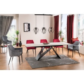Стол обеденный раскладной Westin III Ceramic 160(240)x90 Белый / Черный Мат WESTINIIIBC160