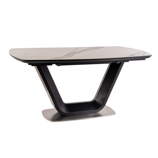Стол обеденный раскладной Armani Ceramic 160(220)х90 Эффект Мармура / Черный Мат ARMANIBC160 7