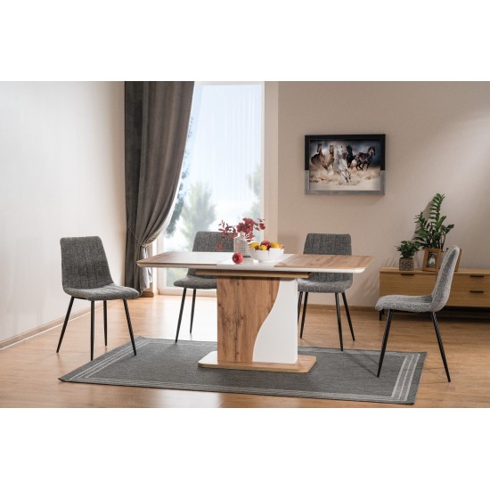 Стіл обідній Syriusz 80х120 Дуб Вотан / Білий Мат SYRIUSZDWBM120IN 1