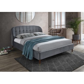 Двуспальная кровать Liguria Velvet 160X200 Серый LIGURIAV160SZCBR