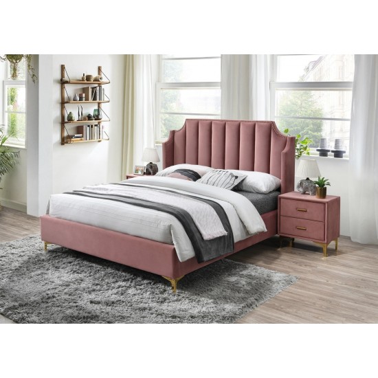 Двуспальная кровать Monako Velvet 160X200 Античный Розовый MONAKOV160RAZL 1