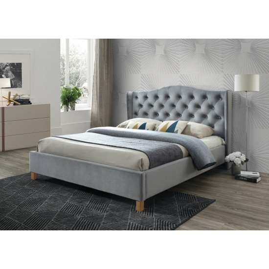 Полуторная кровать Aspen Velvet 140X200 Серый ASPENV140SZD 1