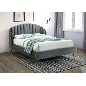 Двуспальная кровать Calabria Velvet 160X200 Серый CALABRIAVSZZL