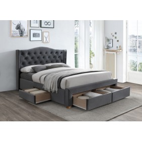 Двуспальная кровать Aspen II Velvet 160X200 Серый ASPENIIVSZD
