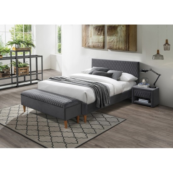 Полуторная кровать Azurro Velvet 140X200 Серый AZURROV140SZD 1