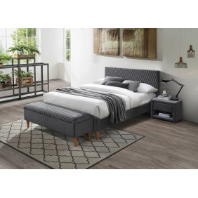 Двуспальная кровать Azurro Velvet 160X200 Серый AZURROV160SZD
