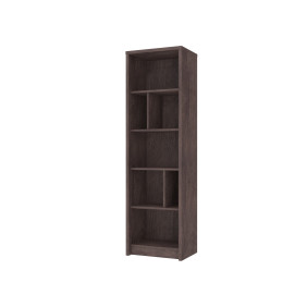 Virgo C Книжная полка 56х190 см Дуб ансберг темный + ультра белый металлик