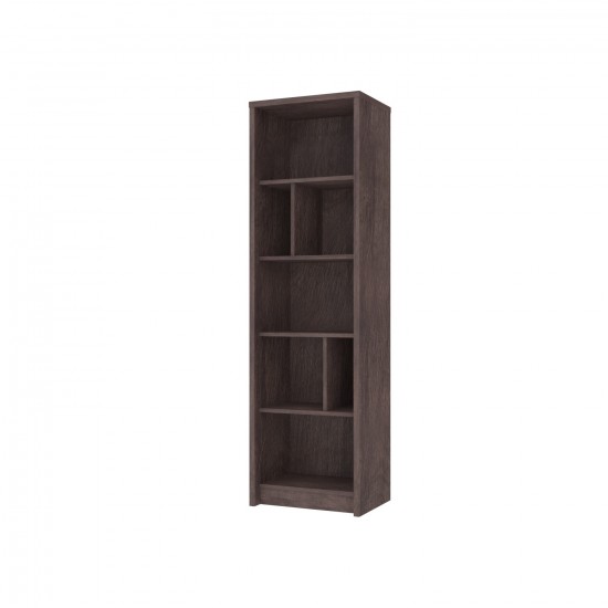 Virgo C Книжная полка 56х190 см Дуб ансберг темный + ультра белый металлик 1