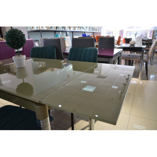 Стол обеденный раскладной GD-018 110(170)x74 Темный беж GD018CB 5