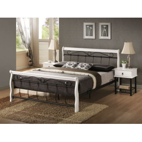 Двуспальная кровать Venecja 160X200 Бело / Чёрный VENECJABCZ