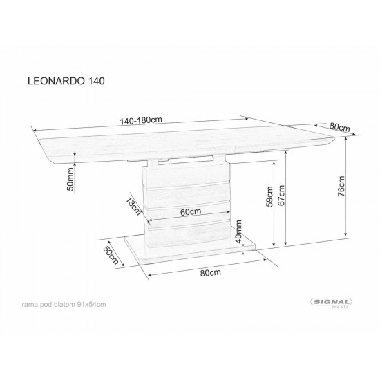 Стіл обідній Leonardo 80X140 Сірий LEONARDOBT140 15