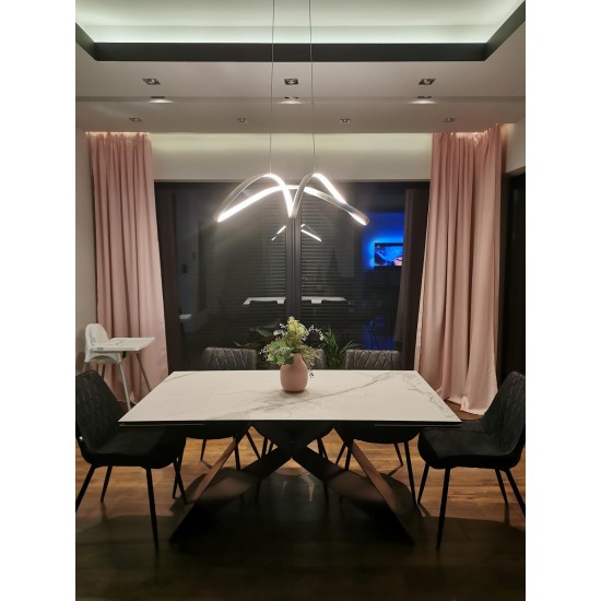 Стол обеденный раскладной Westin III Ceramic 160(240)x90 Белый / Черный Мат WESTINIIIBC160 19