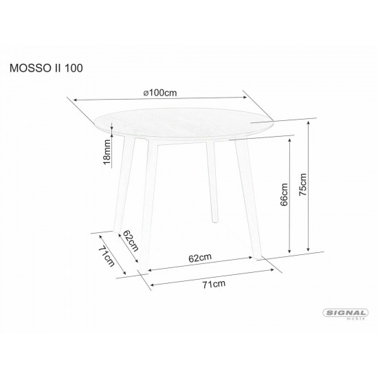 Стол обеденный Mosso II 90х90 Дуб MOSSOIID90 2