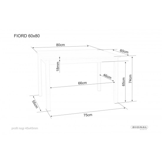 Стол обеденный Fiord Белый 80х60 FIORDB80 4