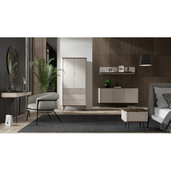 Комод MARLY REG 8 160х82х40 кашемир / орех 3