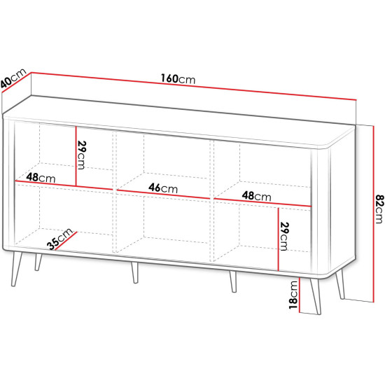 Комод MARLY REG 8 160х82х40 кашемир / орех 2