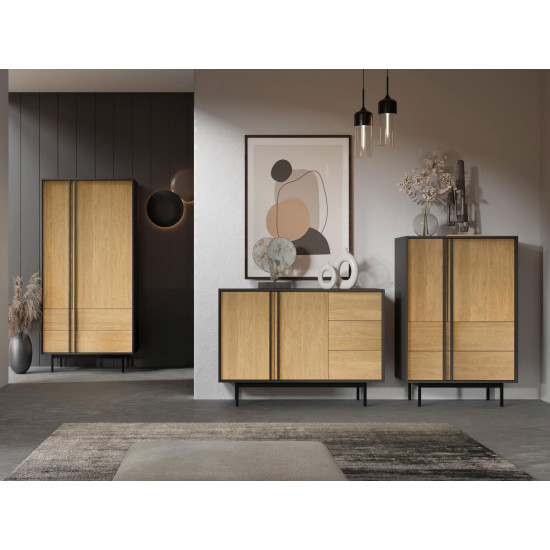 Витрина ALSY REG 5 83х127х43 антрацит / дуб 4