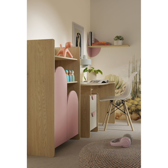 Стол компьютерный LEXI REG 12 Дуб кремона / Макадамия / Пудровый розовый 4